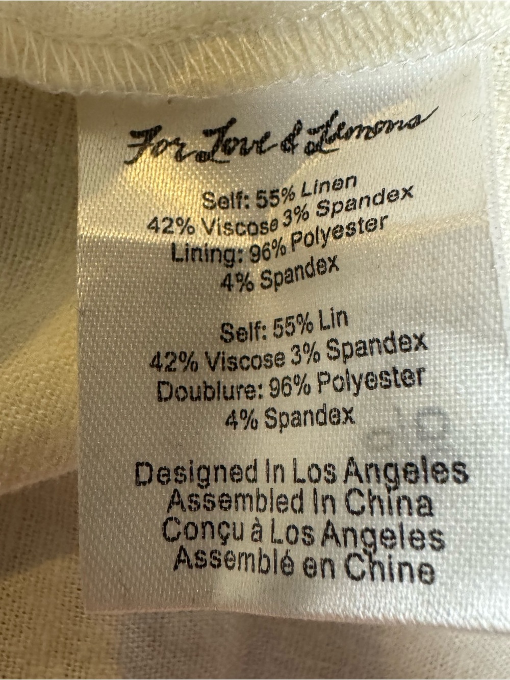 For Love & Lemons Macaroon Dress XS Cream Linen Blend Mini Revolve NWT - Picture 14 of 15